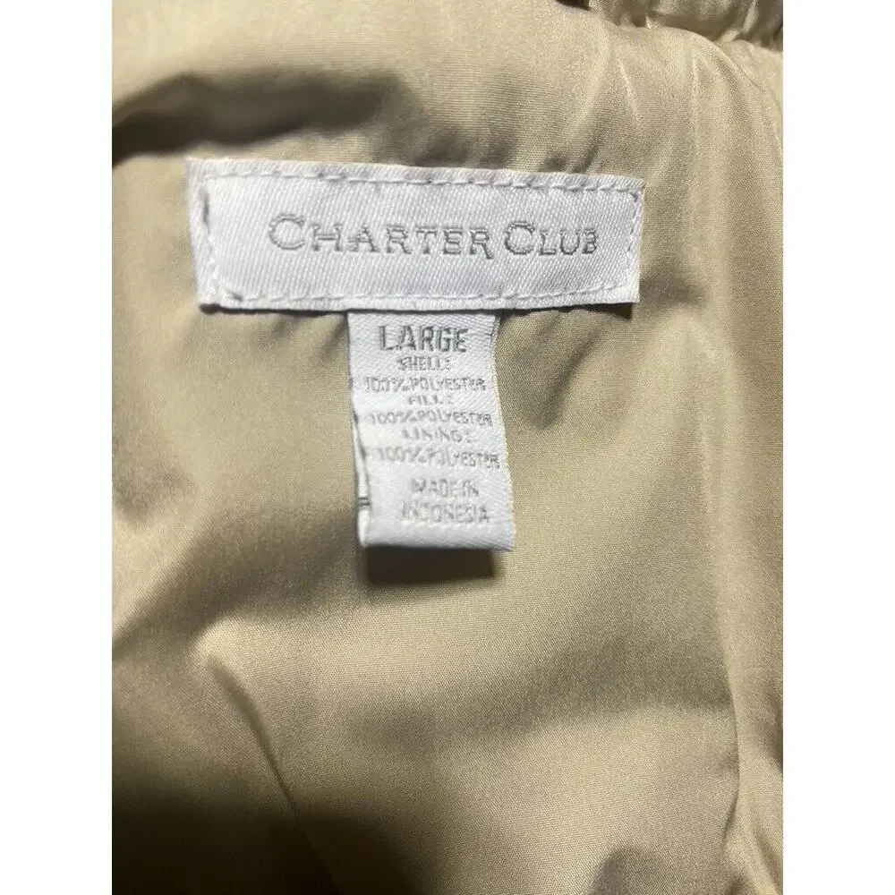 Charter Club Women's Large White Lightweight Jacket Zip Snap Lined
